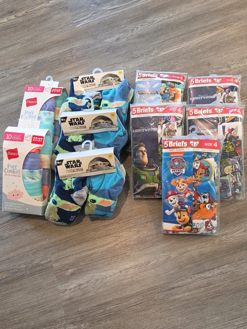 NWT Lot of various Briefs & Socks for boys and girls sizes 2T-4T Disney Hans